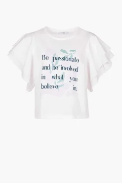 Tiffosi T-Shirts-Camisola Com Folhos E Texto Frontal