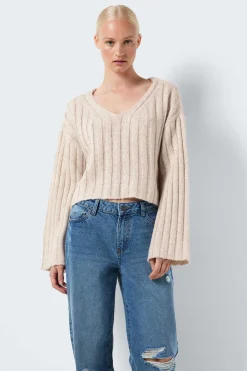 Noisy May Sueteres E Cardigans-Camisola Com Gola Em V