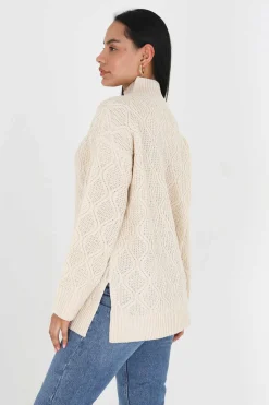 Brave Soul Sueteres E Cardigans-Camisola Com Oitos E Gola Alta