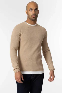 Tiffosi Camisola Combinada Textura Camel Sale