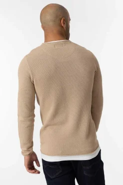 Tiffosi Camisola Combinada Textura Camel Sale