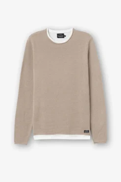 Tiffosi Camisola Combinada Textura Camel Sale