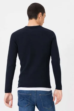 Tiffosi Camisola Combinada Textura Azul Aco Clearance