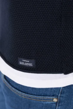 Tiffosi Camisola Combinada Textura Azul Aco Clearance