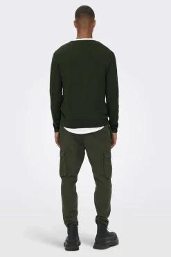 Only & Sons Camisola De Gola Caixa Verde Outlet