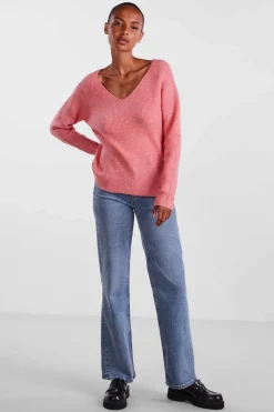 Pieces Sueteres E Cardigans-Camisola De Malha Canelada