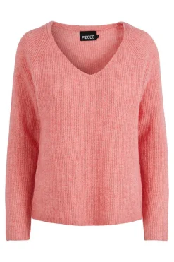 Pieces Sueteres E Cardigans-Camisola De Malha Canelada