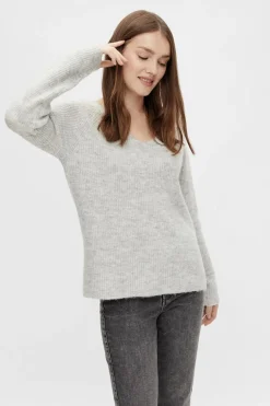 Pieces Sueteres E Cardigans-Camisola De Malha Canelada