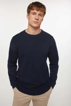 Tiffosi Camisola De Malha Com Jacquard Azul Outlet