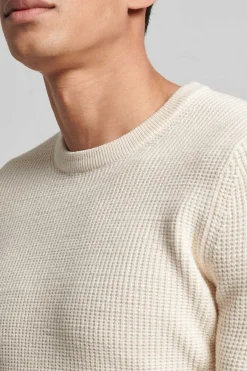 Superdry Camisola De Malha De Gola Redonda E Textura Cru Clearance