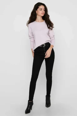 Only Sueteres E Cardigans-Camisola De Manga Comprida E Gola Redonda