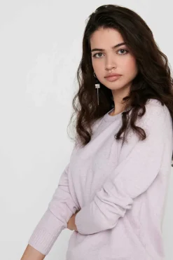 Only Sueteres E Cardigans-Camisola De Manga Comprida E Gola Redonda