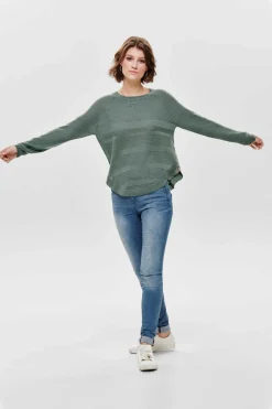 Only Sueteres E Cardigans-Camisola De Manga Comprida E Gola Redonda