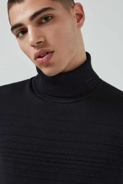 HUGO Camisola De Manga Comprida E Gola Dobrada Marinho New