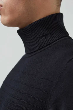 HUGO Camisola De Manga Comprida E Gola Dobrada Marinho New