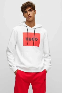 HUGO Camisola De Manga Comprida Branco Clearance