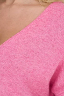 Only Sueteres E Cardigans-Camisola De Mulher Com Gola Em Bico E Manga Comprida.