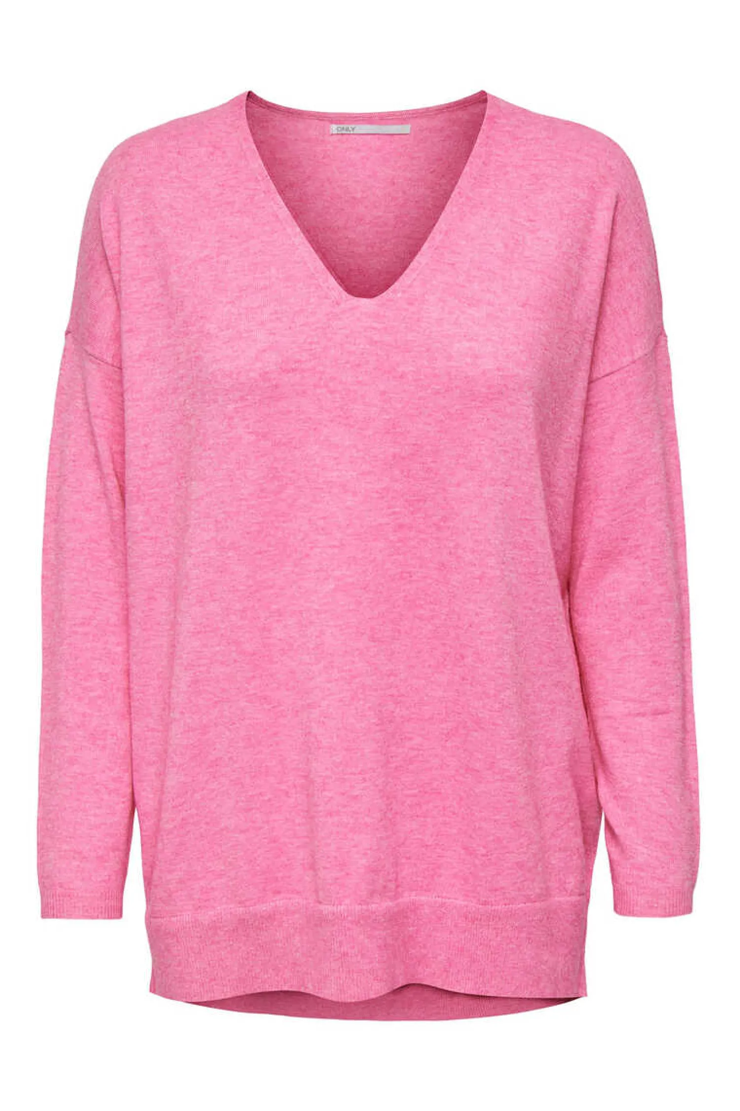 Only Sueteres E Cardigans-Camisola De Mulher Com Gola Em Bico E Manga Comprida.