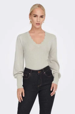 Only Sueteres E Cardigans-Camisola Em Bico Debruada