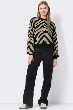 Noisy May Sueteres E Cardigans-Camisola Em Malha De Jacquard