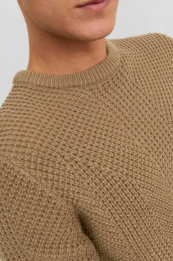 Jack & Jones Camisola Estrutura Gola Redonda Castanho Online