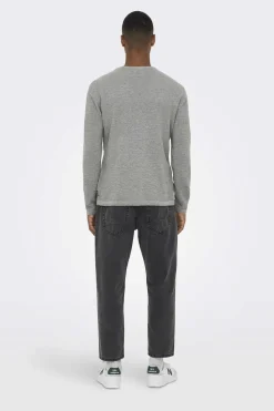 Only & Sons Camisola Gola Caixa Cinza New