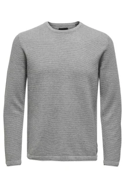 Only & Sons Camisola Gola Caixa Cinza New