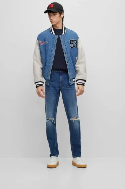 HUGO Camisola Gola Caixa Marinho Sale