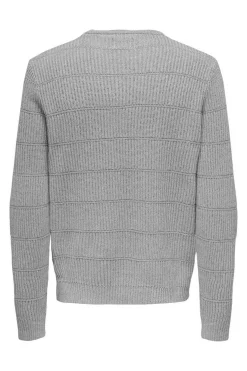 Only & Sons Camisola Gola Caixa Textura Cinza Discount
