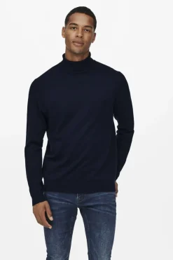 Only & Sons Camisola Gola Dobrada Marinho Sale