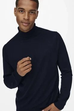 Only & Sons Camisola Gola Dobrada Marinho Sale