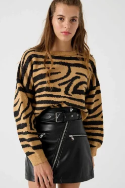 Inside Sueteres E Cardigans-Camisola Jacquard Decote Redondo