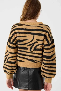 Inside Sueteres E Cardigans-Camisola Jacquard Decote Redondo