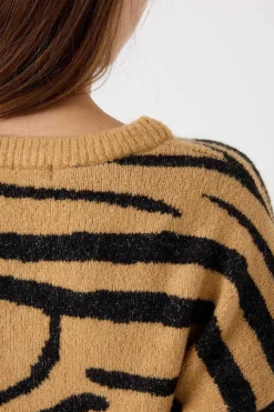 Inside Sueteres E Cardigans-Camisola Jacquard Decote Redondo