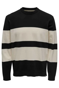 Only & Sons Camisola Malha Com Gola Redonda Preto Best