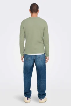 Only & Sons Camisola Malha Com Gola Redonda Verde