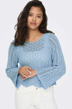 Only Sueteres E Cardigans-Camisola Malha Rendilhada Crop