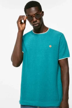 Springfield Camisola Manga Curta Estrutura Azul New