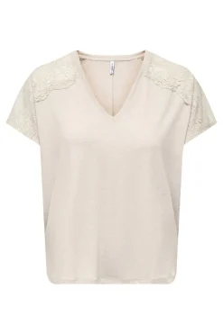 Only T-Shirts-Camisola Renda Ombros