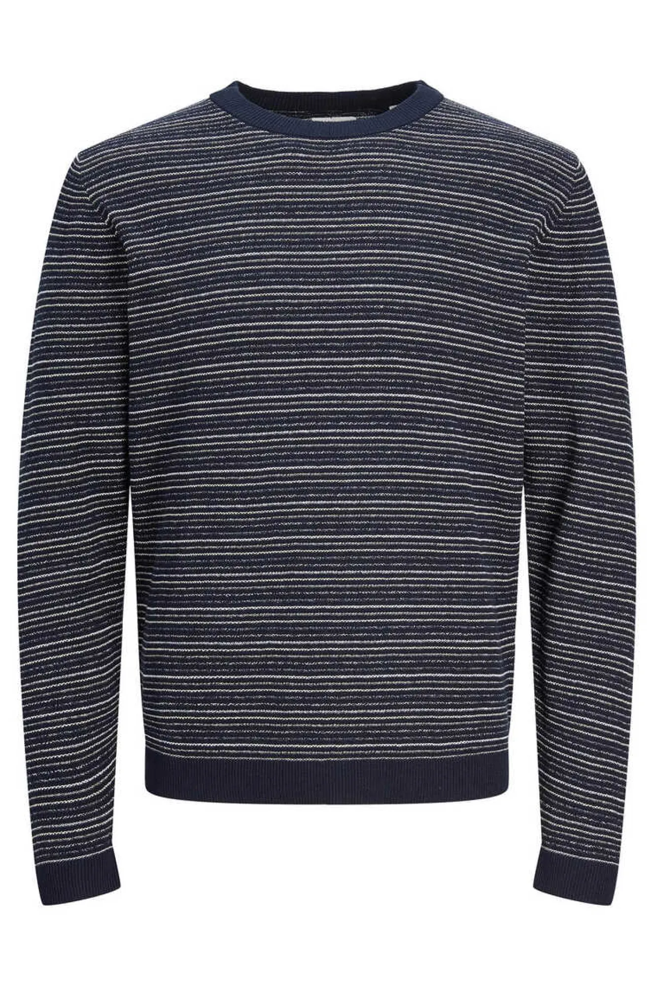 Jack & Jones Camisola Riscas Gola Redonda 100% Algodao Marinho Clearance