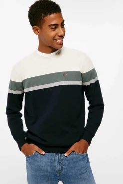 Springfield Camisola Riscas Posicionadas Azul New