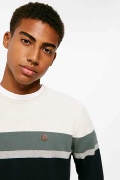 Springfield Camisola Riscas Posicionadas Azul New