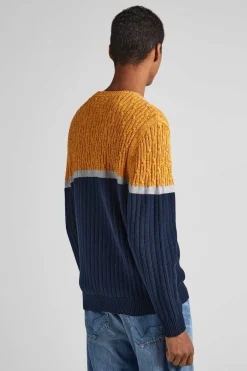 Pepe Jeans Camisola Tecido Combinado Marinho Discount