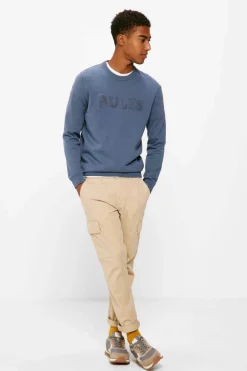 Springfield Camisola Texto Bordado Azul Aco Clearance