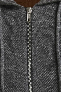 Jack & Jones Cardiga Com Fecho E Capuz Cinza