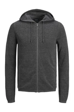 Jack & Jones Cardiga Com Fecho E Capuz Cinza