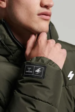 Superdry Casaco Acolchoado Com Capuz Sports Caqui Escuro Best