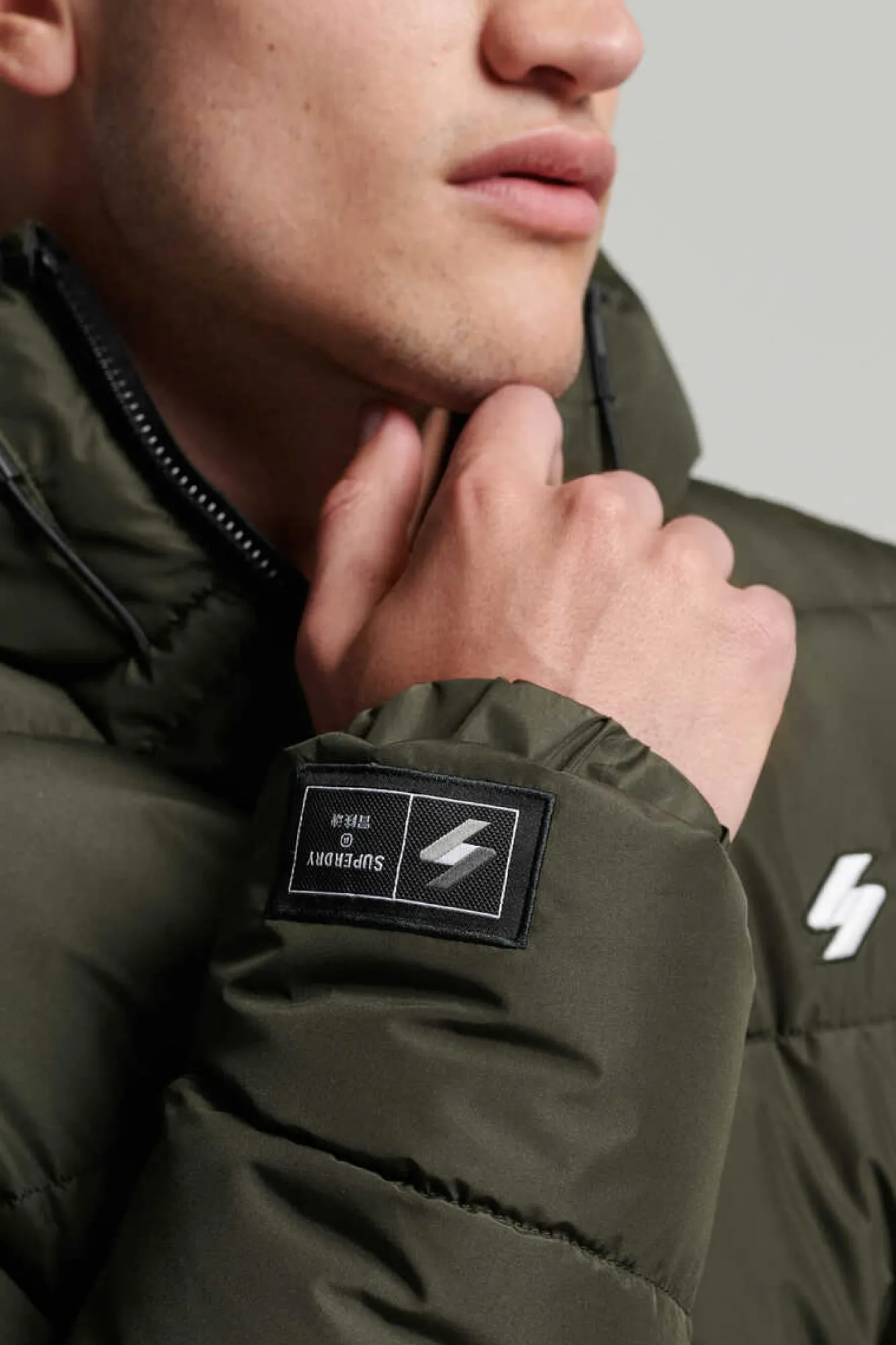 Superdry Casaco Acolchoado Com Capuz Sports Caqui Escuro Best