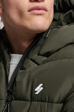 Superdry Casaco Acolchoado Com Capuz Sports Caqui Escuro Best