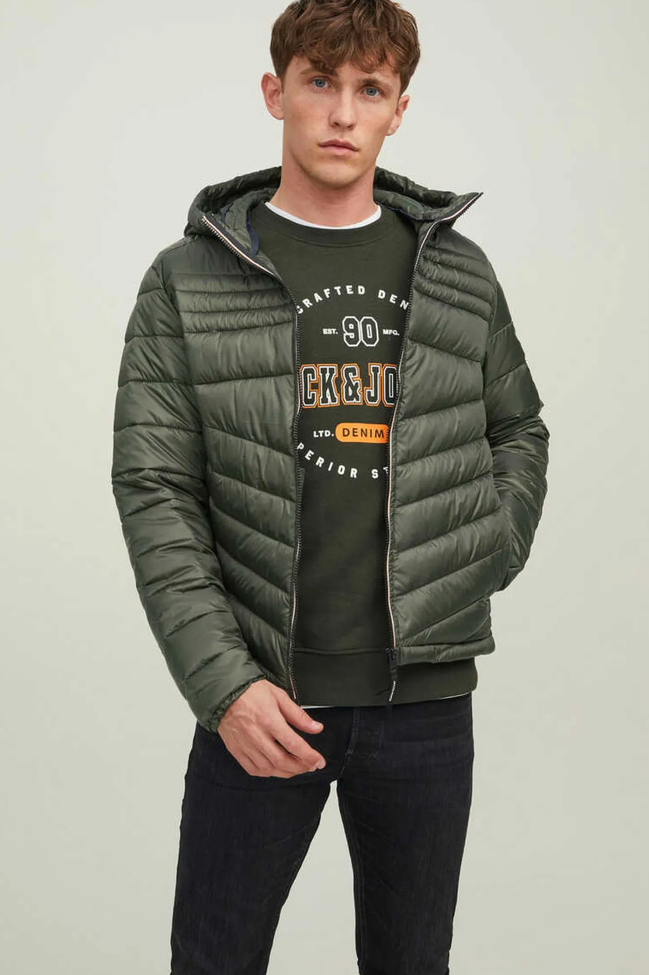 Jack & Jones Casaco Acolchoado Tipo Puffer Com Capuz Verde Clearance